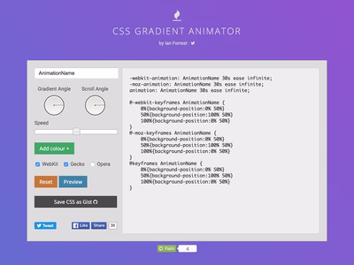 CSS Gradient Animator screenshot.