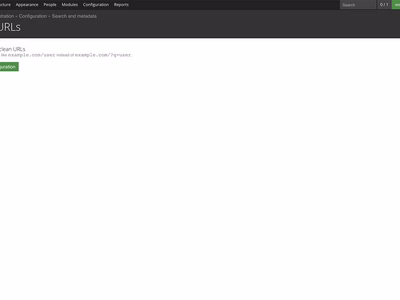 Clean URL settings screenshot.