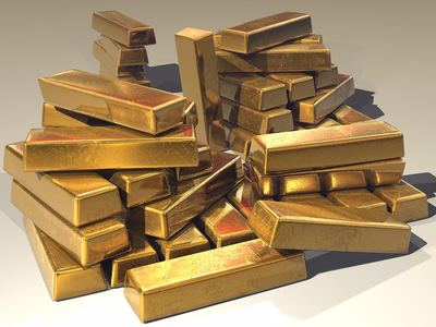 A pile of gold bars.