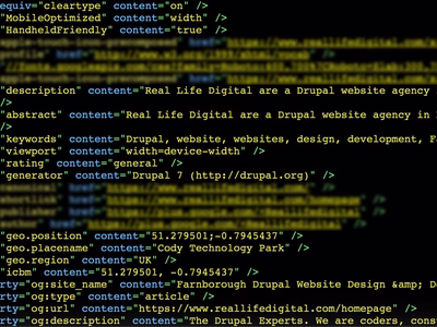 A screenshot of some HTML featuring meta tags in action.