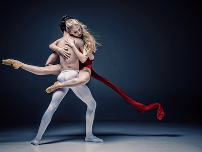 Two dancers on stage.
