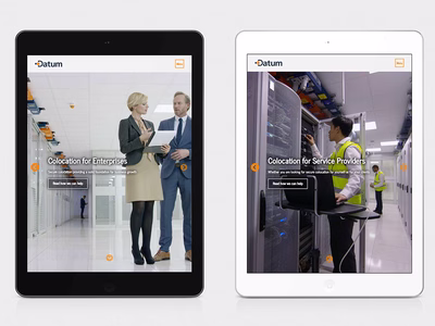 Enterprise and Service Providers are Datum's two main clients and as such have their own landing pages.