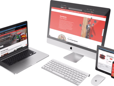 Drainfast's website shown on an iMac, MacBook, iPad and iPhone.