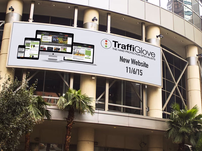 A huge billboard advertising the launch of the new Traffi website.
