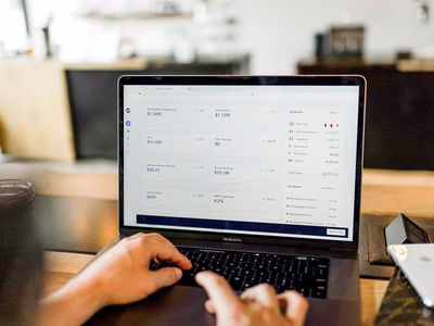 person working at a laptop