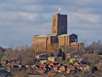 Guildford From Afar - the cathedral stands tall above the rest of the picturesque town.