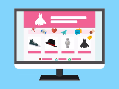 A mockup of an ecommerce site home page.