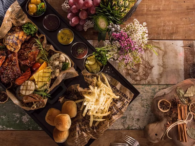 A feast of delicious looking foods