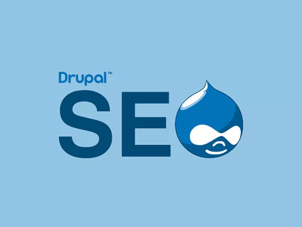 Drupal SEO - the Drupal logo and the word 'SEO' with the 'O' replaced by the Drupal icon (druplicon).