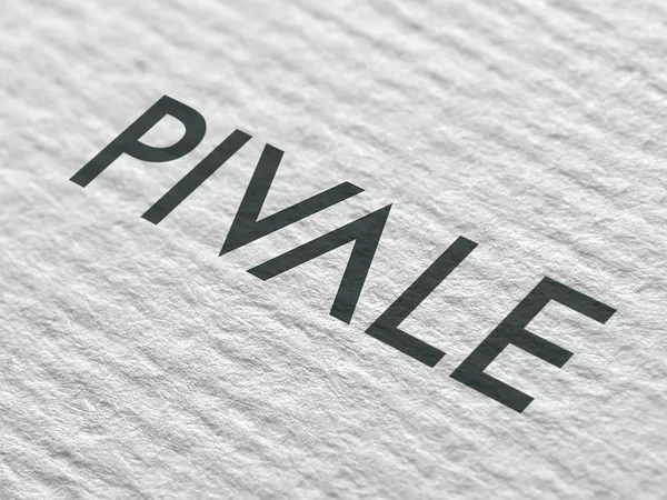 The Pivale logo printed on a luxurious textured paper stock.