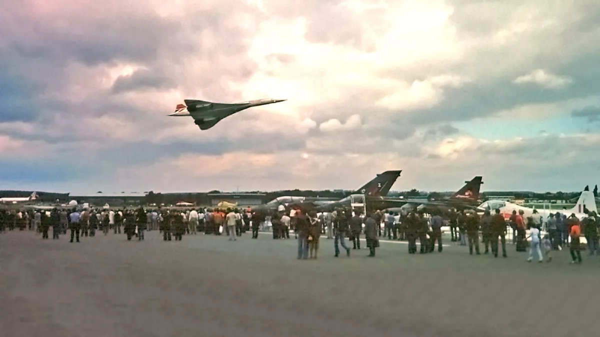The British Airways Concorde at Farnborough Airshow in 1978.