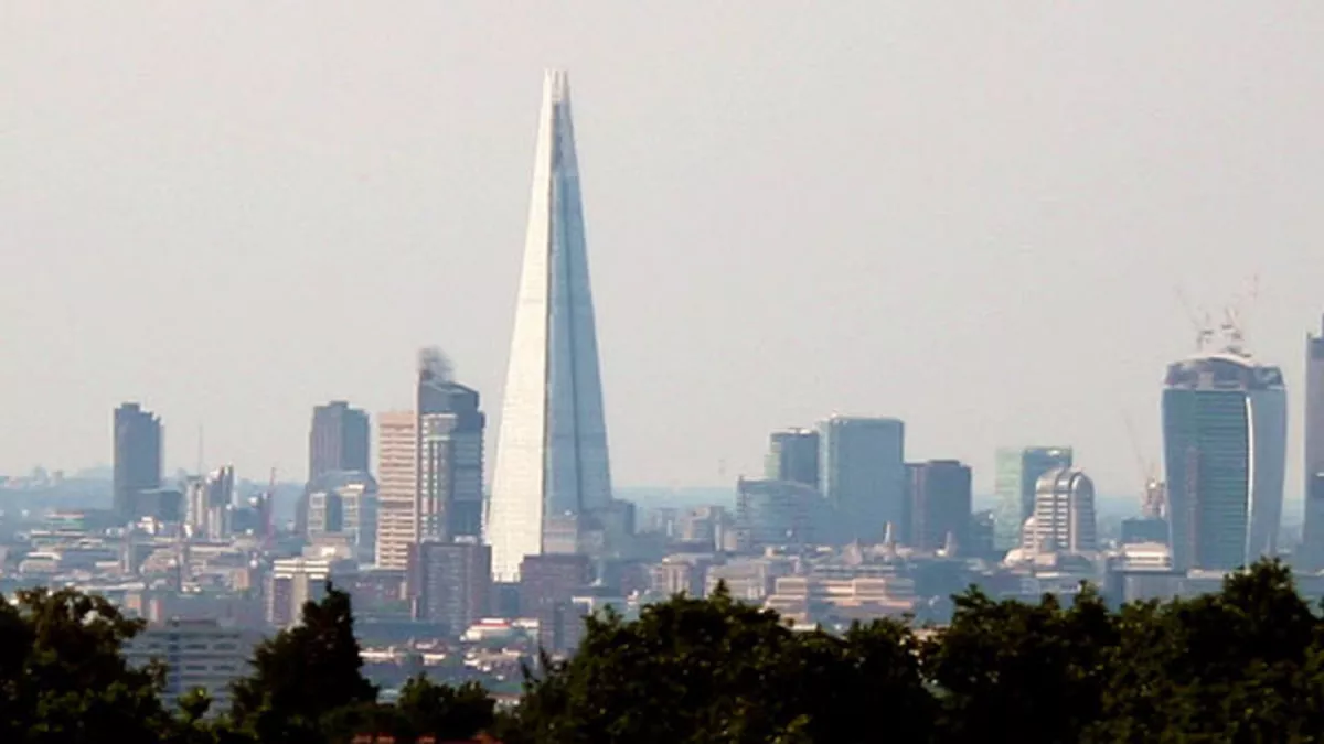 The London skyline viewed from the Horniman Museum in July 2013.