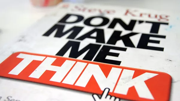 A copy of the book &apos;Don&apos;t Make Me Think&apos; by UX expert Steve Krug.