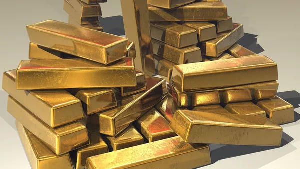 A pile of gold bars.