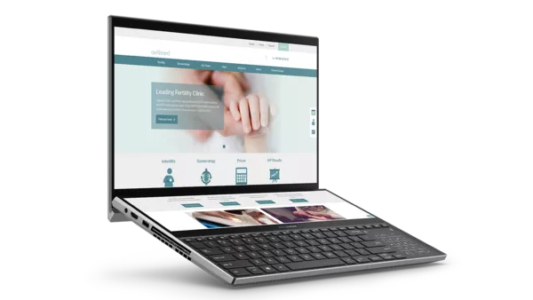 The Virtus Health Aagaard website shown on a zenbook.