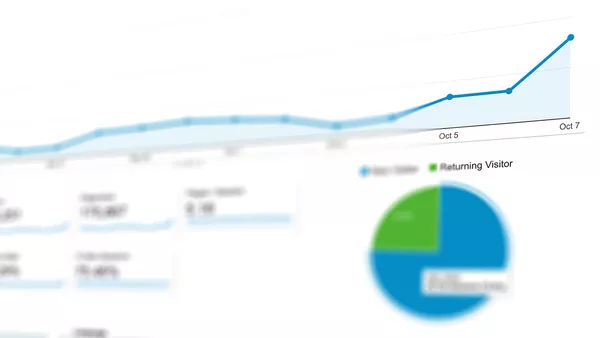 An obscured view of a dramatic increase in website traffic on Google Analytics.