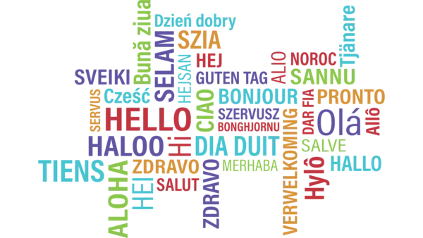 Hello word cloud in multiple languages