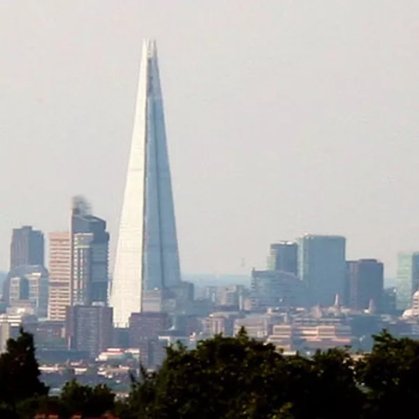 The London skyline viewed from the Horniman Museum in July 2013.