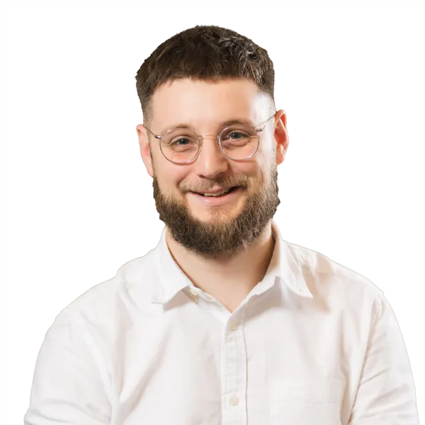 Darren Fisher, Creative Director at Pivale Drupal agency - a bearded man with dark hair and glasses.